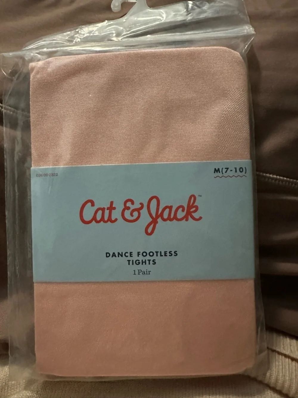 Cat & Jack Dance Footless Tights - Light Pink- Size M (7-10)